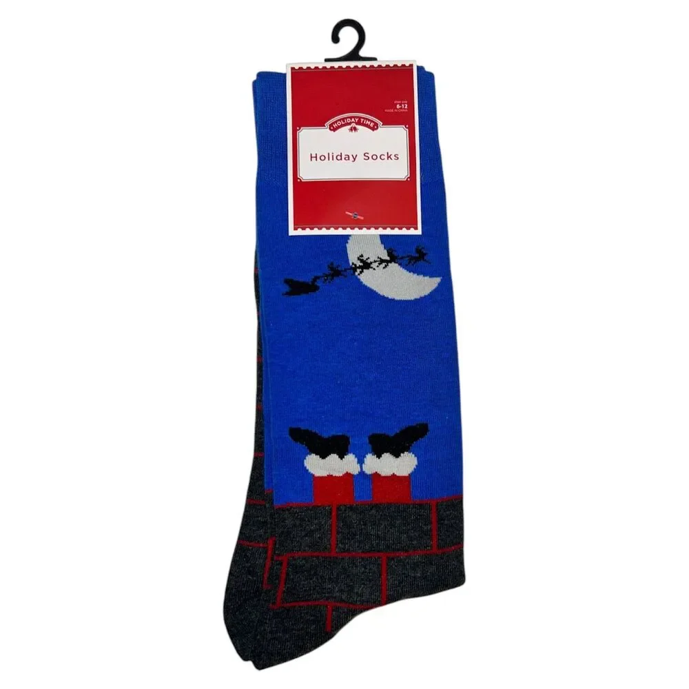 4x Holiday Time Men's Holiday Socks  Size 6-12